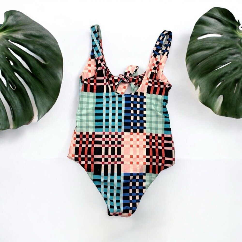 Minkpink One Piece Swimsuit Penelope Tie-Front Cutout Colorful Printed size S